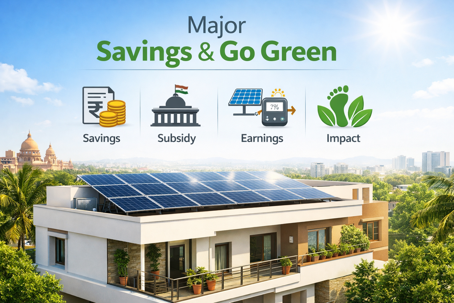 House with rooftop solar panels